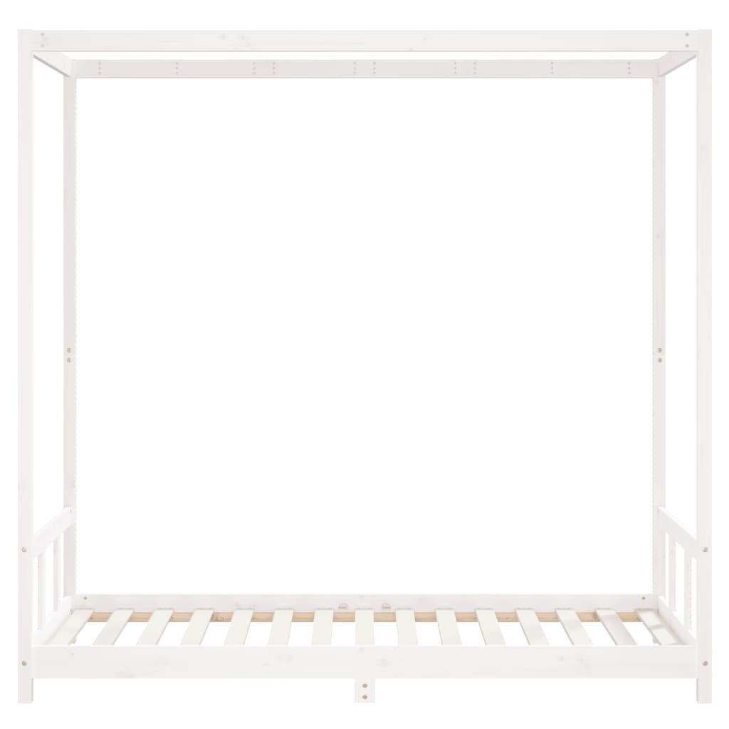Kinderbedframe 90x190 cm massief grenenhout wit