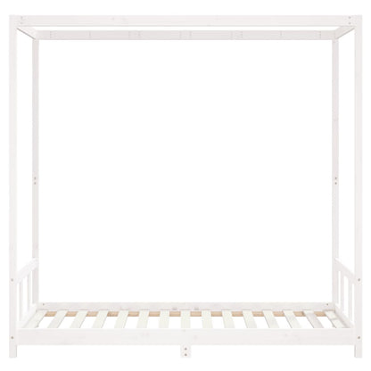 Kinderbedframe 90x190 cm massief grenenhout wit