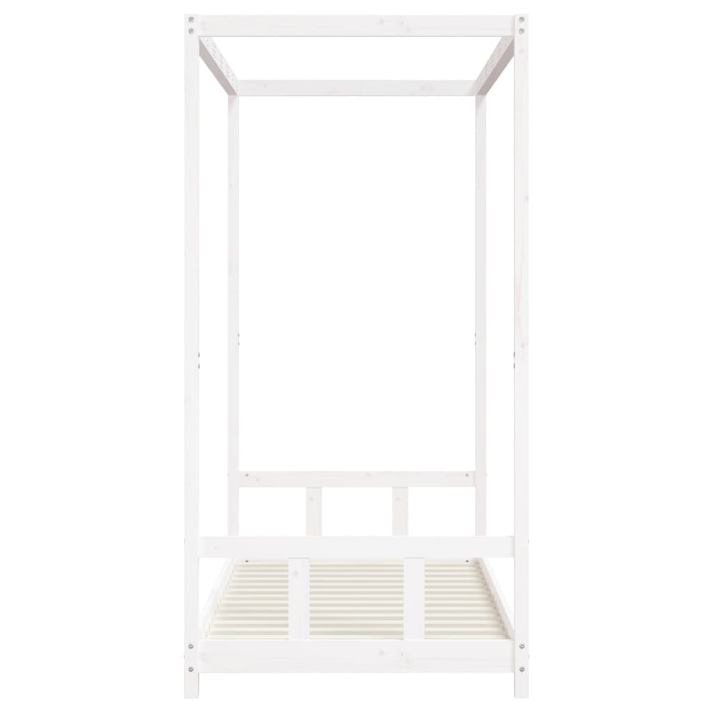 Kinderbedframe 90x190 cm massief grenenhout wit
