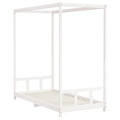 Kinderbedframe 90x190 cm massief grenenhout wit