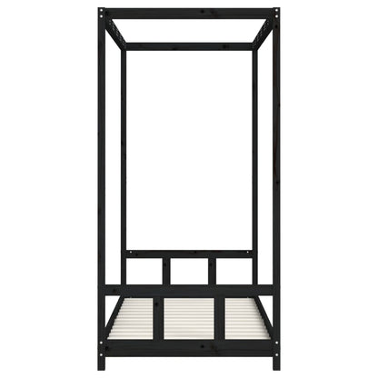 Kinderbedframe 90x190 cm massief grenenhout zwart