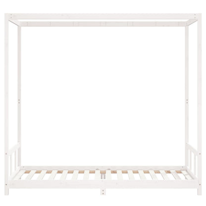 Kinderbedframe 90x200 cm massief grenenhout wit