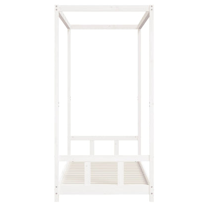 Kinderbedframe 90x200 cm massief grenenhout wit