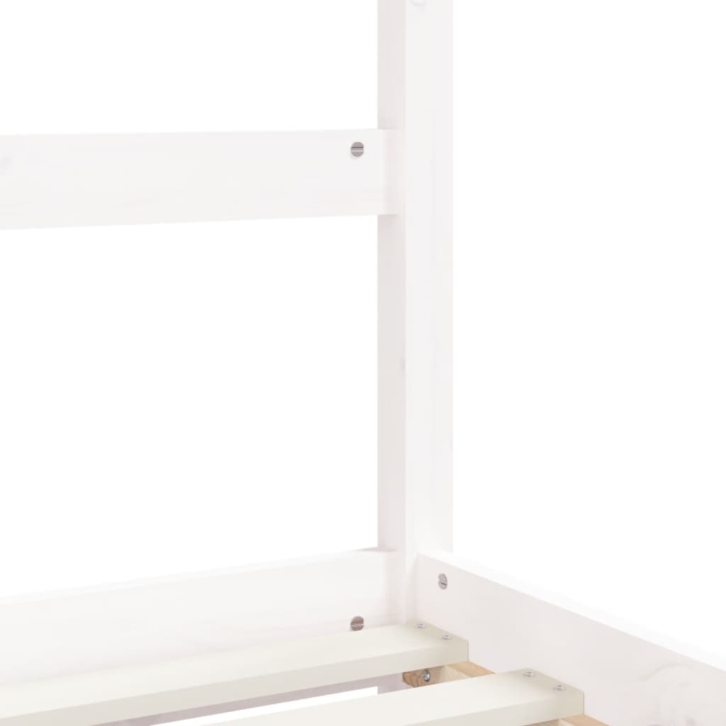 Kinderbedframe 90x200 cm massief grenenhout wit