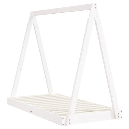 Kinderbedframe 70x140 cm massief grenenhout wit