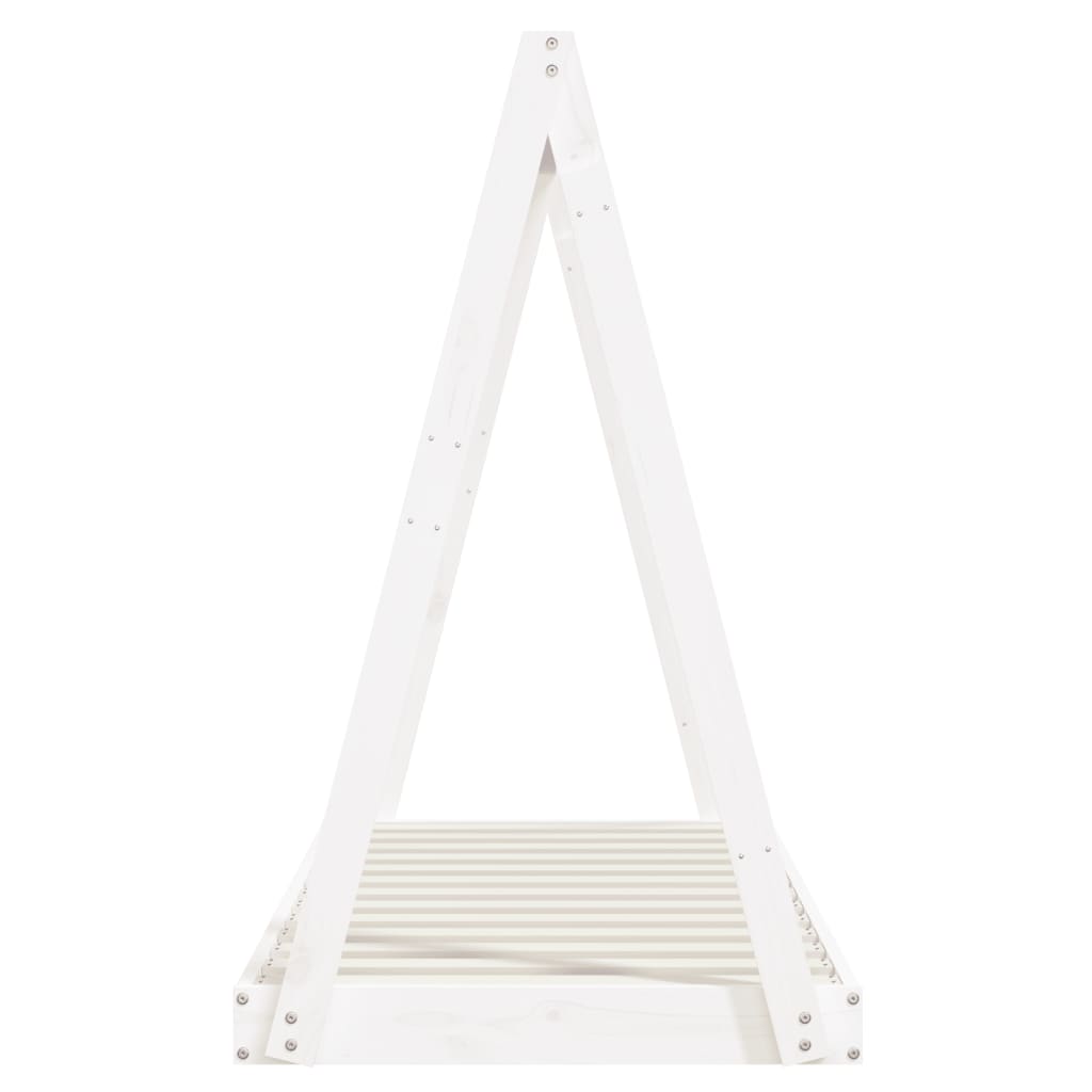Kinderbedframe 70x140 cm massief grenenhout wit