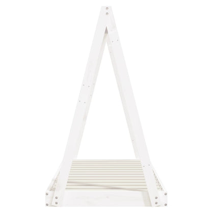 Kinderbedframe 70x140 cm massief grenenhout wit