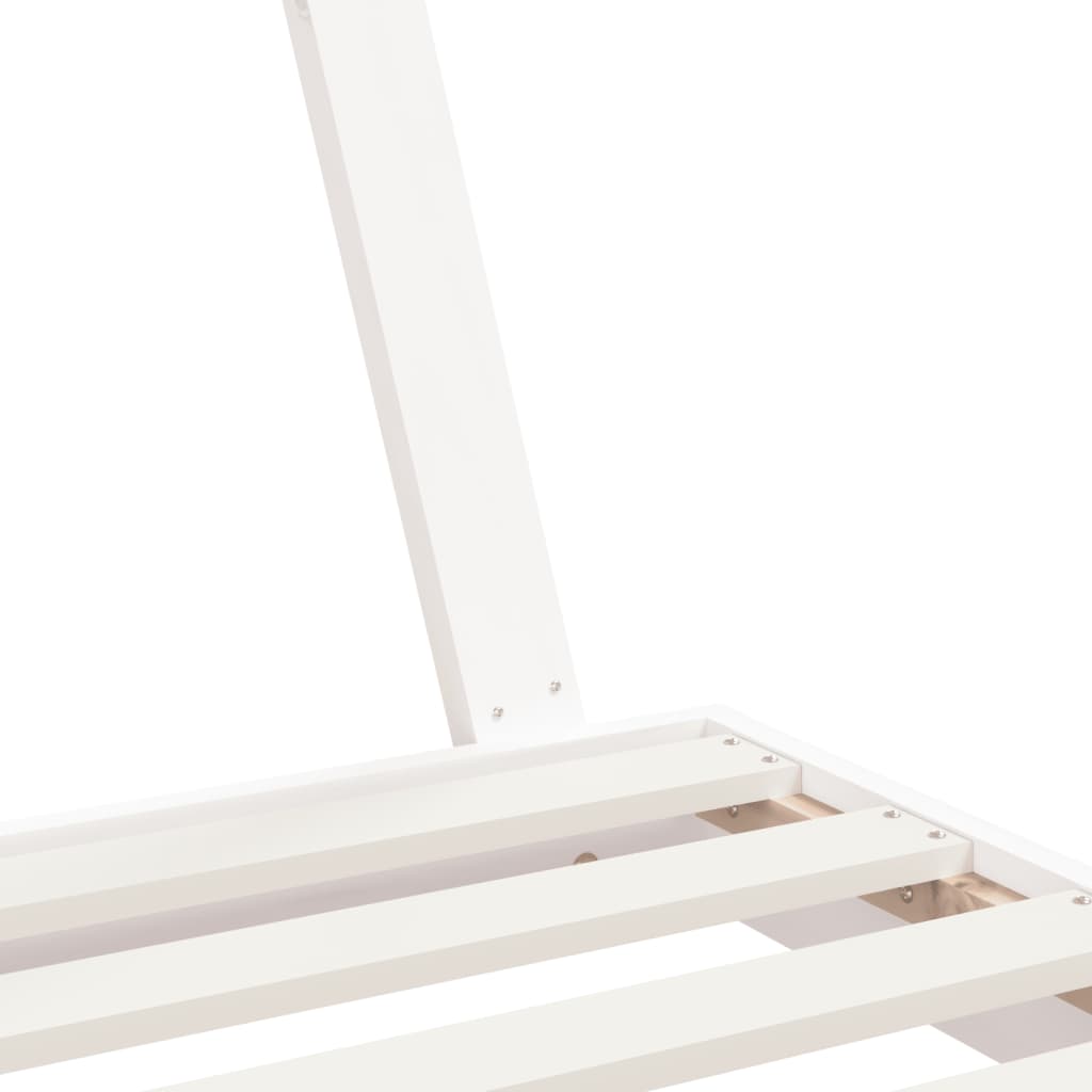 Kinderbedframe 70x140 cm massief grenenhout wit