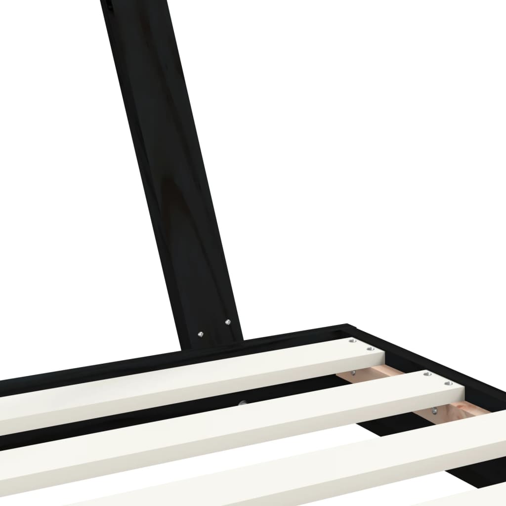 Kinderbedframe 90x190 cm massief grenenhout zwart