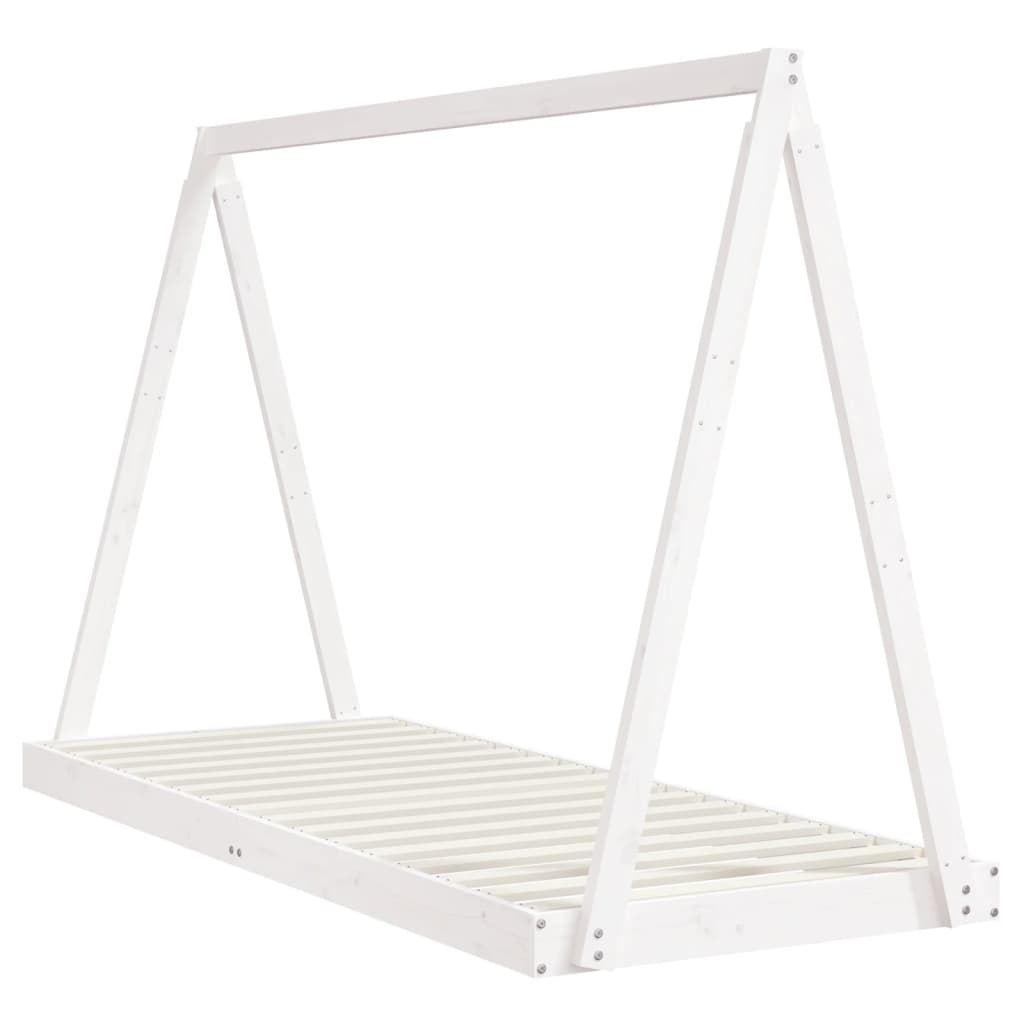 Kinderbedframe 80x200 cm massief grenenhout wit