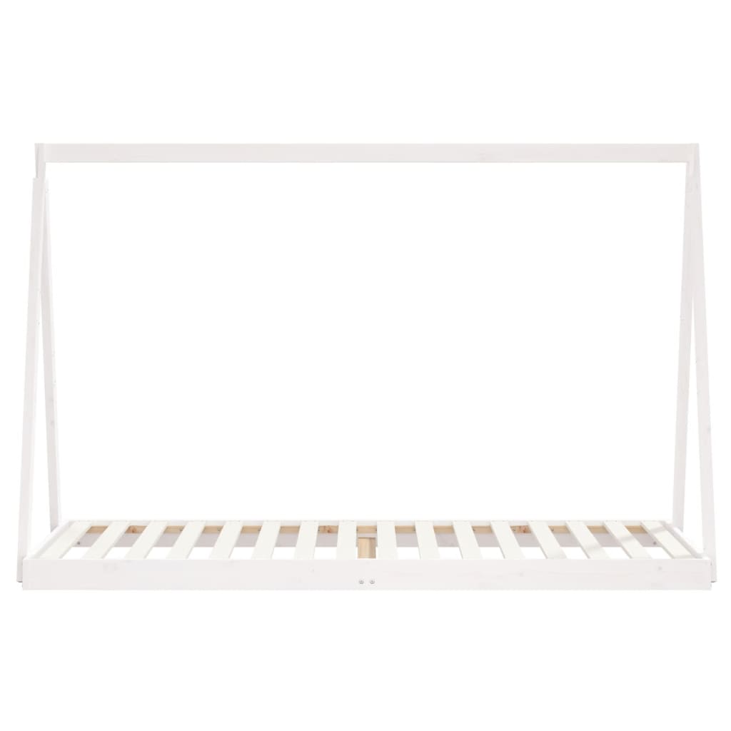 Kinderbedframe 80x200 cm massief grenenhout wit