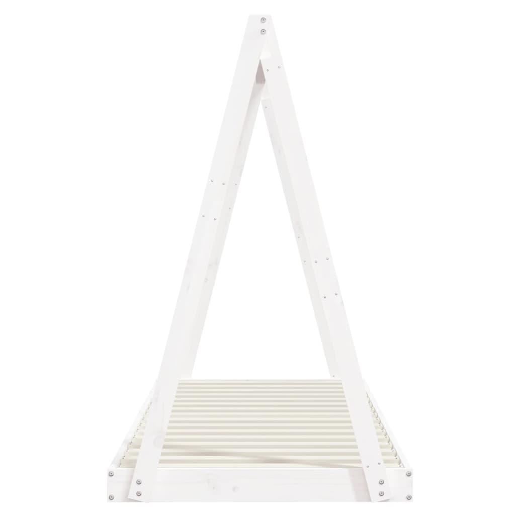 Kinderbedframe 80x200 cm massief grenenhout wit