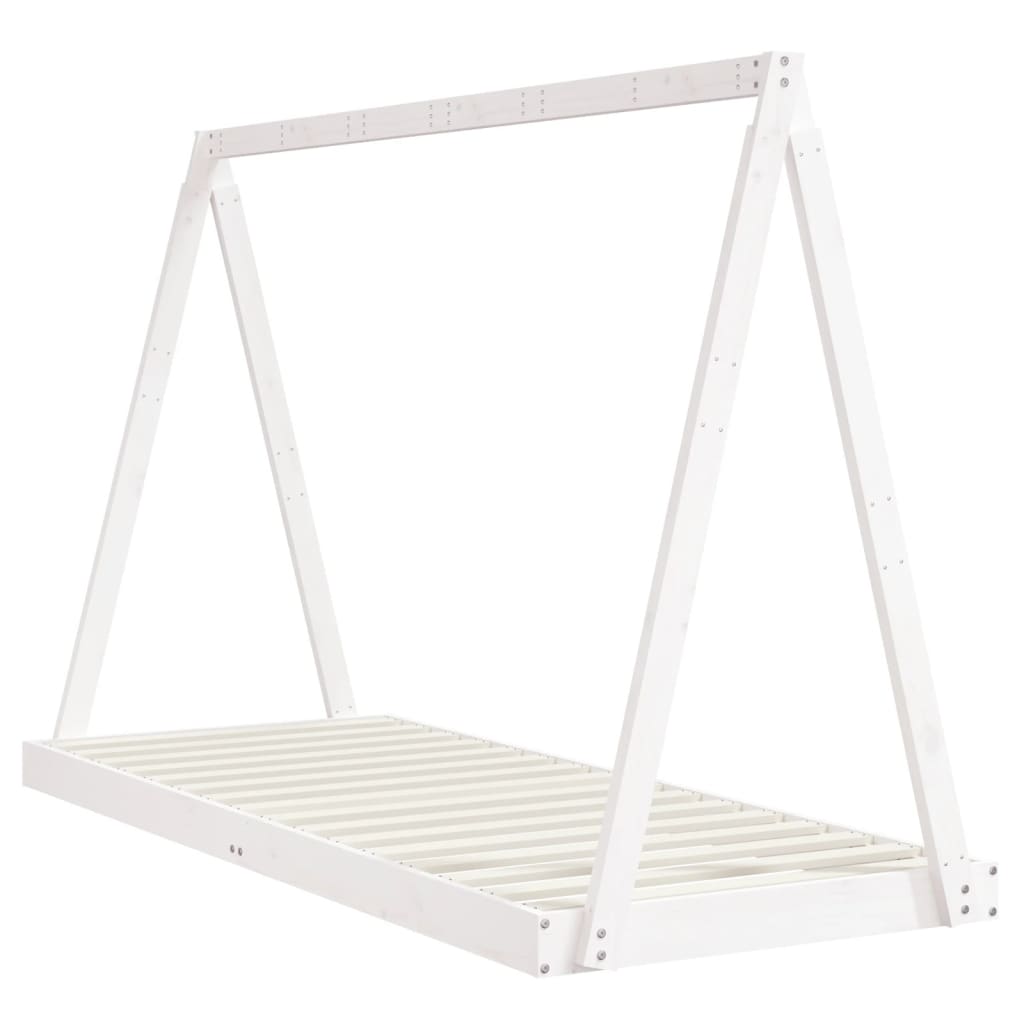 Kinderbedframe 80x200 cm massief grenenhout wit