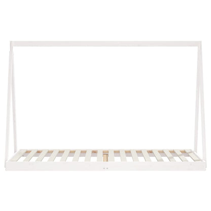 Kinderbedframe 90x200 cm massief grenenhout wit