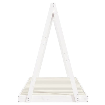 Kinderbedframe 90x200 cm massief grenenhout wit