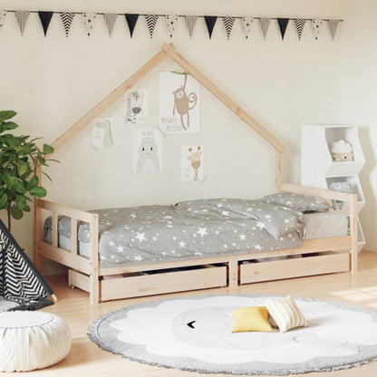 Kinderbedframe 90x200 cm massief grenenhout