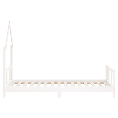 Kinderbedframe 90x190 cm massief grenenhout wit