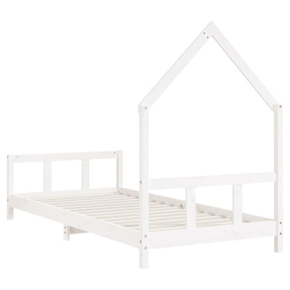 Kinderbedframe 90x190 cm massief grenenhout wit