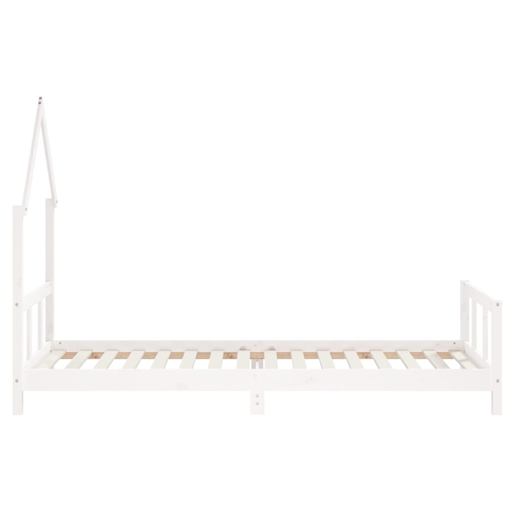 Kinderbedframe 90x200 cm massief grenenhout wit
