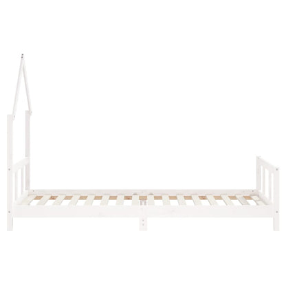 Kinderbedframe 90x200 cm massief grenenhout wit