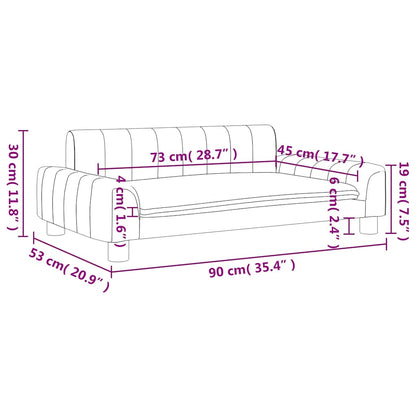 Kinderbank 90x53x30 cm stof donkergrijs