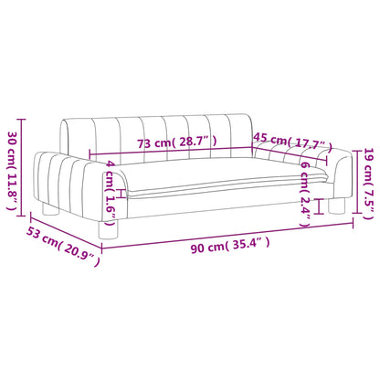 Kinderbank 90x53x30 cm stof zwart