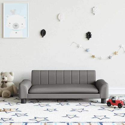 Kinderbank 90x53x30 cm kunstleer grijs