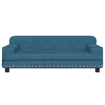 Kinderbank 90x53x30 cm fluweel blauw