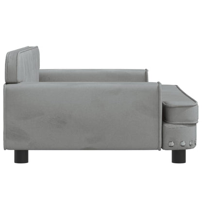 Kinderbank 90x53x30 cm fluweel lichtgrijs