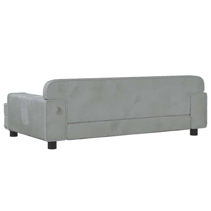 Kinderbank 90x53x30 cm fluweel lichtgrijs