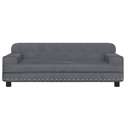 Kinderbank 90x53x30 cm fluweel donkergrijs