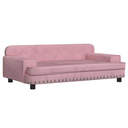 Kinderbank 90x53x30 cm fluweel roze