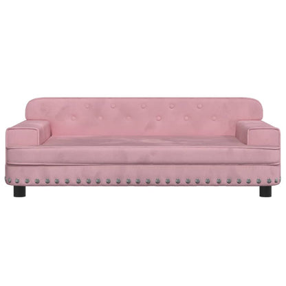 Kinderbank 90x53x30 cm fluweel roze