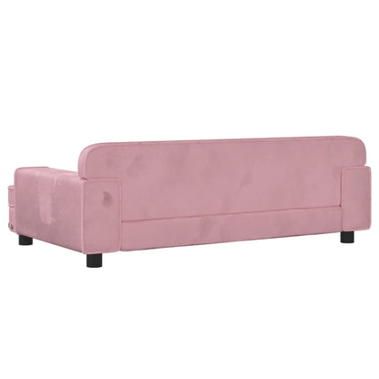 Kinderbank 90x53x30 cm fluweel roze