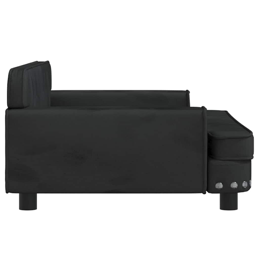Kinderbank 90x53x30 cm fluweel zwart