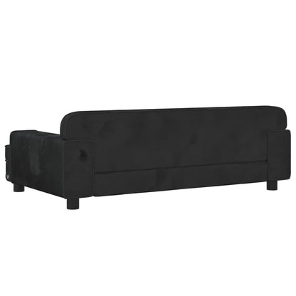Kinderbank 90x53x30 cm fluweel zwart