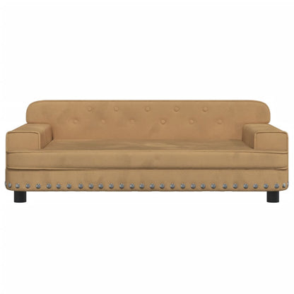 Kinderbank 90x53x30 cm fluweel bruin