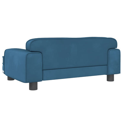 Kinderbank 70x45x30 cm fluweel blauw