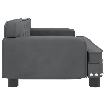 Kinderbank 70x45x30 cm fluweel donkergrijs