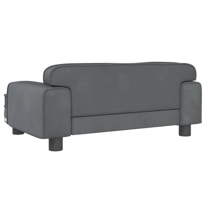 Kinderbank 70x45x30 cm fluweel donkergrijs