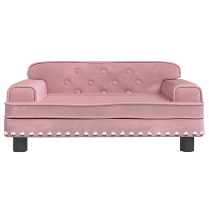 Kinderbank 70x45x30 cm fluweel roze