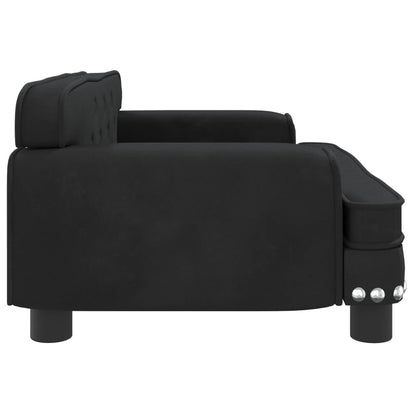 Kinderbank 70x45x30 cm fluweel zwart