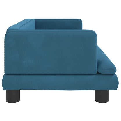 Kinderbank 80x45x30 cm fluweel blauw