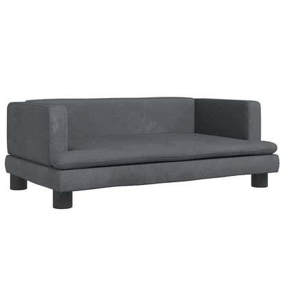 Kinderbank 80x45x30 cm fluweel donkergrijs