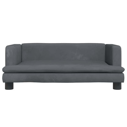 Kinderbank 80x45x30 cm fluweel donkergrijs
