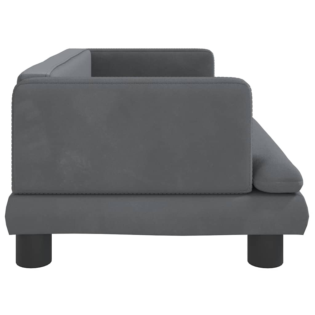 Kinderbank 80x45x30 cm fluweel donkergrijs
