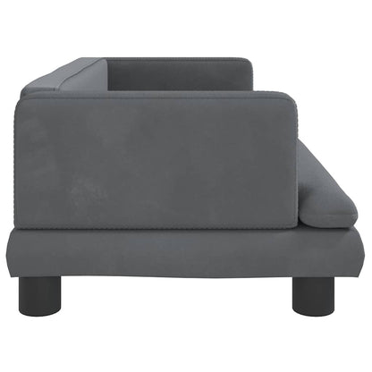 Kinderbank 80x45x30 cm fluweel donkergrijs
