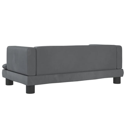 Kinderbank 80x45x30 cm fluweel donkergrijs