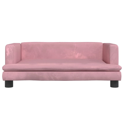 Kinderbank 80x45x30 cm fluweel roze