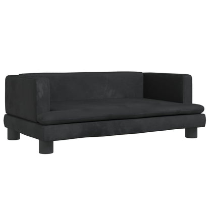 Kinderbank 80x45x30 cm fluweel zwart